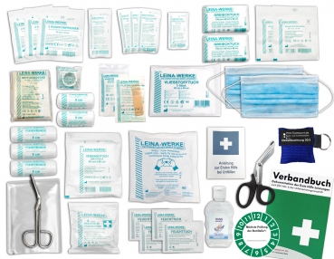 Komplett-Set Erste-Hilfe nach aktueller DIN/EN 13157 PLUS 2 für Betriebe inkl. Notfallbeatmungshilfe & Hygiene-Gel